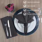 Hemstitch Cloth Dinner Napkins Cotton Set of 12 - Soft Durable Washable - Ideal for Farmhouse Parties Wedding Christmas Easter - Perfect Everyday Use Table Cloth Napkins 18x18 Grey - Image 4