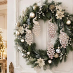 Yuntau 8 Pcs Crystal Christmas Hanging Ornaments, White Peacock - Image 5