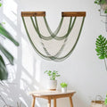 Boho Macrame Wall Hanging Tapestry, Green and White Wall Decor Handmade Macrame Wall Hanging Bohemian Yarn Tapestry Living Room Bedroom Modern Home Decor by SCECALA