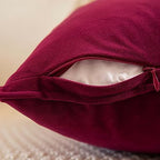 JUSPURBET 28x28 Velvet Decorative Throw Pillow Covers Set of 2,Burgundy - Image 5