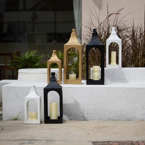 MOZEAL 15" Medium Grace Spire Hanging Lantern - Black Heavy Metal No Glass - Rust-Resistant, in/Out Use, for Centerpieces/Tables/Shelves/Hooks - Vers Event/Home - Vintage Holder for Pillar/LED Lights - Image 3