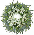 26" Eucalyptus Wreaths for Front Door with Lamb’s Ear White Berries Artificial Large Outdoor Wreath Farmhouse Home Decor Front Porch Wall Indoors Greenery Wreath for Spring Summer All Seasons by Zmtyykh
