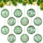 Jenaai 12 Pcs Christmas Mint Green Glass Ball Ornaments, Tree Decoration by Jenaai