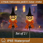 Halloween Pumpkin Outdoor Decor,2 Pack Jack'O Solar Lights Garden Stakes - Image 3