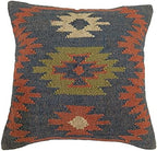 Trade Star 70% Jute 30% Wool Kilim Cushion Cover 18x18 for Sofa Decor by TradeStar