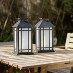 Bdor 13 Inch Outdoor Decorative Lanterns with LED Candle Timer 2 Pack Black - Image 4