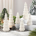 Leinuosen 6 Pcs White Ceramic Christmas Tree Figurines Tabletop Xmas Decor by Leinuosen
