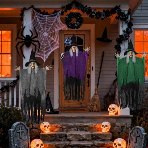 3 Pack 59" Hanging Halloween Witch Decorations for Outdoor Decor - Image 7
