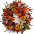 24 Inch Fall Wreath for Front Door, Autumn Harvest Outdoor Decoration by EKIRD