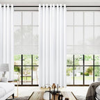 KOUFALL White Grommet Curtains 96 Inches Long,2 Panels Set 8 FT 60% Blackout Thermal Weather Blocking Privacy Room Divider Curtains for 8FT Tall Ceiling Living Room Bedroom by KOUFALL