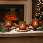 24 Pack Votive Candle Holders, Amber Vintage Tea Light Candle for Christmas - Image 7