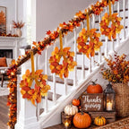 Thiccywoov 6 Pack 9" Mini Fall Wreaths Bulk for Kitchen Cabinet Decoration - Image 6