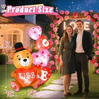 5FT Valentine’s Day Inflatable Decorations Bear with Love Letters Outdoor Inflatables Romantic Couples Anniversary Wedding Holiday Party Valentines Blow Ups for Outside Yard Lawn Decor - Image 3