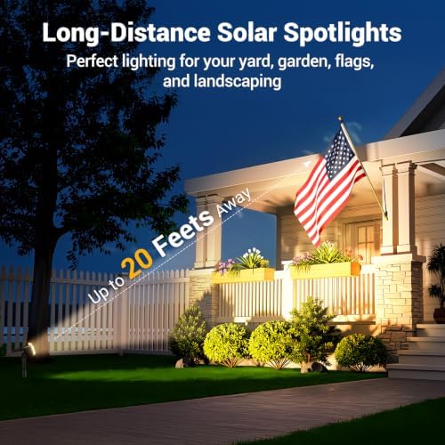 Solar Spot Lights Outdoor Waterproof, Super Bright Focused Beam Spotlights - Image 2