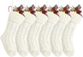 Fesciory 18 Inch Christmas Stockings, 6 Pack Large Cable Knit Xmas Decor by Fesciory