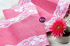VDS Pack of 5, Burlap Table Runner with White Lace Edge, 100% Natural Jute Rustic Hessian Table Cloth Centerpiece for Wedding Birthday Party Banquet Table Decoration (Size 12X108 Inch)(Pink) - Image 6