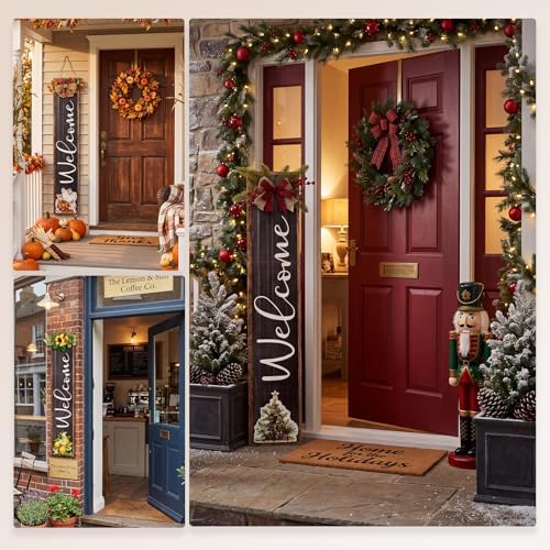 Novabright Welcome Sign for Front Porch Standing, 45.3" x 8.7", Black - Image 5