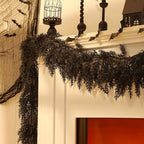 Dingion 1 Pack 9 ft Halloween Black Artificial Cedar Garland - Image 6