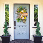 22 in Welcome Sign Wreath for Spring Summer Outdoor Indoor - Image 4