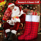Maitys 5 Pcs Jumbo Christmas Stockings 43 Inch,Plaid Style,Red, Black - Image 4