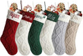 Personalized Christmas Stockings,Custom Embroidered Name & Monogram Knit Stockings for Kids,Family - Classic Cable Knit 18" Christmas Stocking for Fireplace Holiday Decor(9 Pack) by Infiher