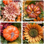 Fall Wreaths for Front Door 24 Inch Autumn Wreath with Sunflowers, Pumpkins - Image 4