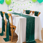 Sequin Table Runners 10 Pieces Emerald Green Table Runners 12x72 Inch Glitter Dining Table Cover for Party Wedding Birthday Reception Banquet Decoration Spring Party Chair Sashes - Image 7