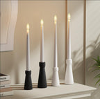 Taper Candle Holders Set of 2, White Ceramic Candlestick Holder Decor - Image 6