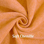 FUTEI Pack of 2 Chenille Throw Pillow Covers 20x20 Inch, Orange - Image 2