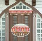 Decorative Toran Door Hanging Artificial Velvet Cloth Bandanwar Beads Leaf Design Wall Hanging for Entrance Window Home Temple for Indian Traditional Festival Decor (Size:-36"X9")(Red,Multicolour) - Image 2