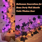 6 Ft 54 LED Willow Vine Twig Decor Black Garland Halloween with Orange Purple Lights -Battery Operated 8 Modes & Timer for Indoor Halloween Decorations - Image 4