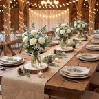 Tioncy 6 Pcs Burlap Table Runner Wood Slices Rustic Farmhouse Set,50ft by Tioncy