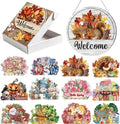 16/12 Pcs Interchangeable Welcome Sign for Front Door, 12 Inch Magnetic Seasonal Wood Hanging Sign for Holidays and Housewarming Gift (12PCS) by Unknown