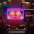 Zhengmy 80s Cassette Tape Neon Sign, Retro LED Light for Wall Decor - Image 3