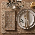 Mindsoft Set of 12 Floral Cloth Napkins Brown Linen Cloth Napkins - Image 4