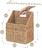Wicker Hanging Storage Basket (10,5"Lx6,5"Wx13"H), Set of 2 Wall Baskets, Seagrass Baskets, Wall Decor Wicker Basket Hanging for Organizing Files, Mails, Books, Magazine,... - Image 2