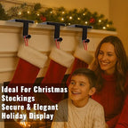 Stocking Holders for Mantle - Set 4, Weighted Metal - Christmas Stocking Holder, Stocking Hangers with Non-Slip Protective Pad, Stocking Hangers for Mantel | TV Stand | Staircase | Dresser - Image 7