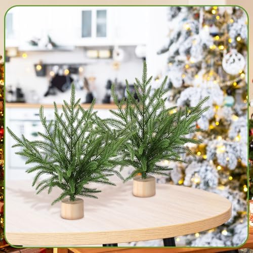 Soulchen 6 Pcs Norfolk Pine Christmas Tree, 12" Artificial Tree with Base - Image 6