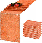 6 Pack Orange Sequin Table Runner 12 x 72 Inch by TCBESTO