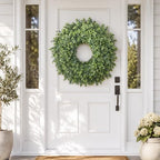 Waipfaru 26'' Fall Boxwood Wreath for Front Door Decor, Green - Image 2