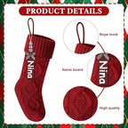 Christmas Stockings 18 Inches,Long Knitted Stocking with Name Tags - Image 3