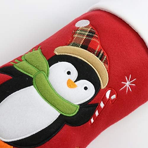 BSTAOFY Christmas Stockings Set of 4 Soft Patterned Santa Claus Animals Socks for Assorted Xmas Tree Hanging Decorations Party Ornaments Gifts Kids - Image 4