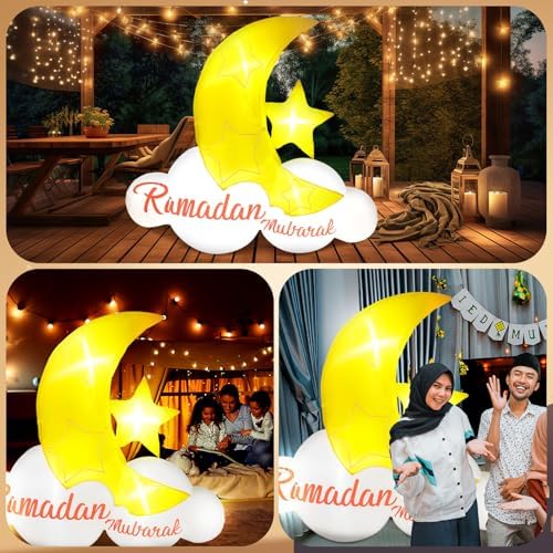 VIHOSE Inflatables Arch Outdoor Decorations Inflatable Arch Build in LED Lights for Party Supplies Decor(5.5 ft,Moon Star) - Image 5