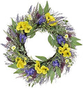 National Tree Company 22 inch Artificial Spring Wreath with Pansy Blooms, Lavender, and Assorted Blossoms, Realistic Floral Decoration for Front Door or Indoor Décor by NationalTreeCompany