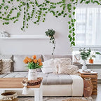 CQURE 144 Pack 1008Ft Artificial Ivy Garland, Fake Vines UV Resistant Greenery Leaves Fake Plants Hanging Aesthetic Vines for Home Garden Wall Room Decor - Image 6
