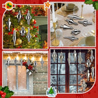 Soaoo 6 Pcs 6.3 in Black and White Mercury Glass Finial Christmas Ornaments - Image 6