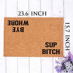 Funny Coir Doormat Sup Bitch Bye Whore Welcome Front Door Porch Decor Doormats For The Entrance Way Personalized Rugs with Heavy-Duty PVC Backing Non Slip Outdoor Mat Novelty Gift 23.6 x 15.7 inch - Image 5