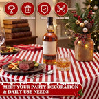 Tegeme 100 Ft X 54 Inch Christmas Stripe Tablecloth Roll in Red and White - Image 3
