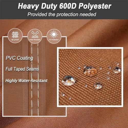 NettyPro Outdoor Patio Cushion Storage Bags Water-Resistant Extra Large 9 Ft Christmas Tree Cushion Bags for Storage, 65 x 20 x 28 Inch, Brown - Image 2