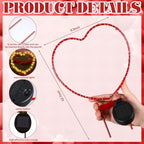 Retisee 3 Pcs Valentines Red Heart Shaped Solar Lights Metal Solar Decorative Lamps with Stakes for Garden Yard Path or Landscape Light Outdoor Decor, 12.7 x 9.3 Inch - Image 5